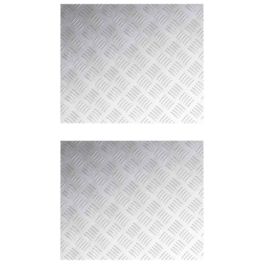 Treppe Tritt Rechtwinklig 2 pcs Silber 60 x 50 cm Aluminium