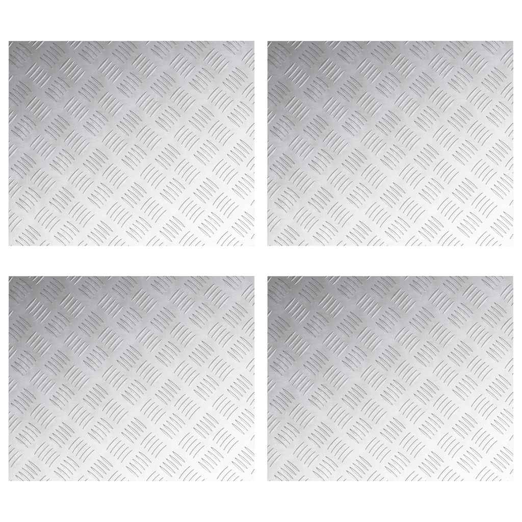 Treppe Tritt Rechtwinklig 4 pcs Silber 60 x 50 cm Aluminium