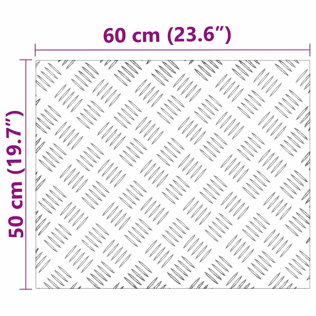 Treppe Tritt Rechtwinklig 4 pcs Silber 60 x 50 cm Aluminium