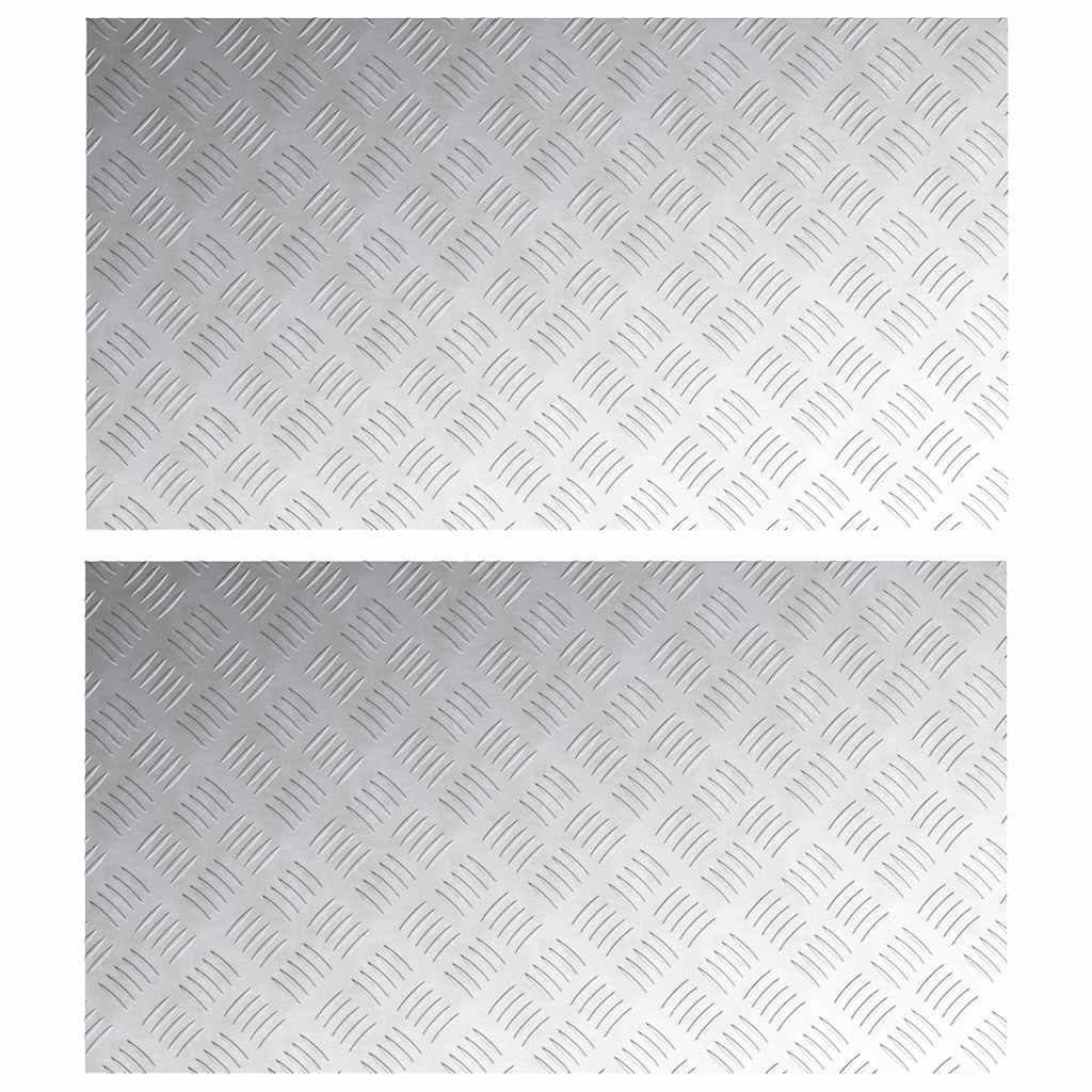 Treppe Tritt Rechtwinklig 2 pcs Silber 90 x 50 cm Aluminium