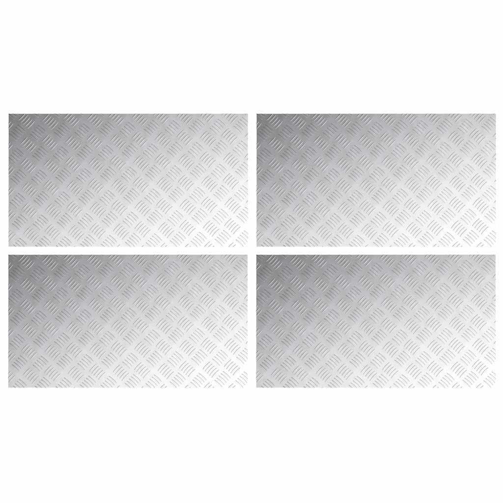 Treppe Tritt Rechtwinklig 4 pcs Silber 90 x 50 cm Aluminium