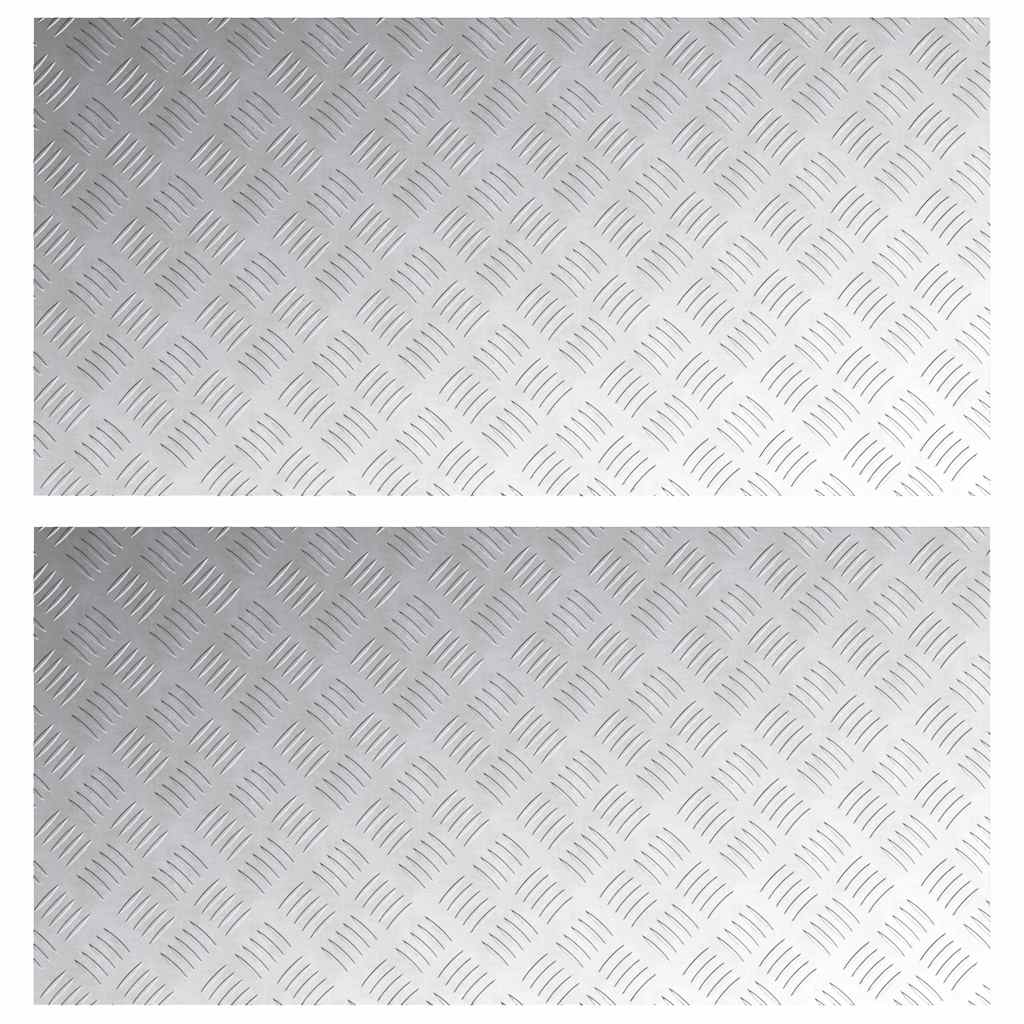 Treppe Tritt Rechtwinklig 2 pcs Silber 100 x 50 cm Aluminium