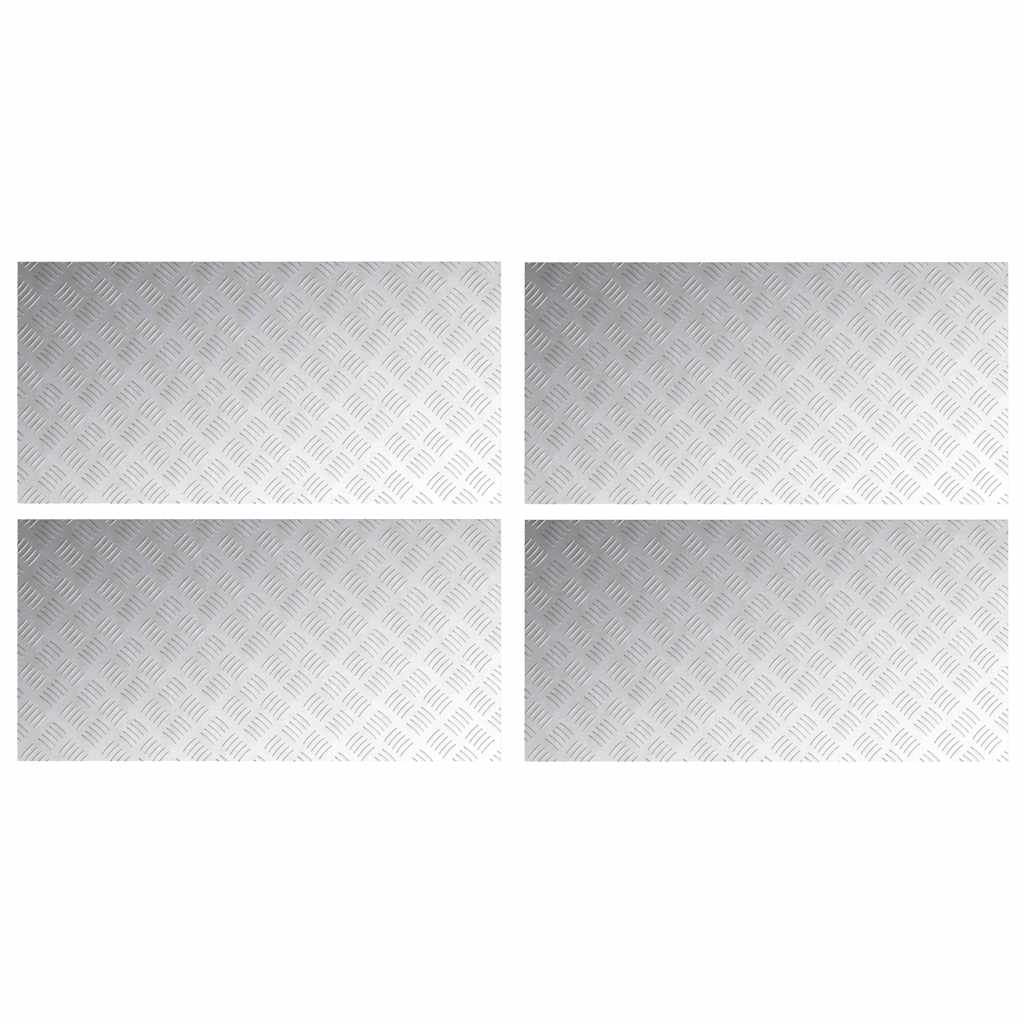 Treppe Tritt Rechtwinklig 4 pcs Silber 100 x 50 cm Aluminium