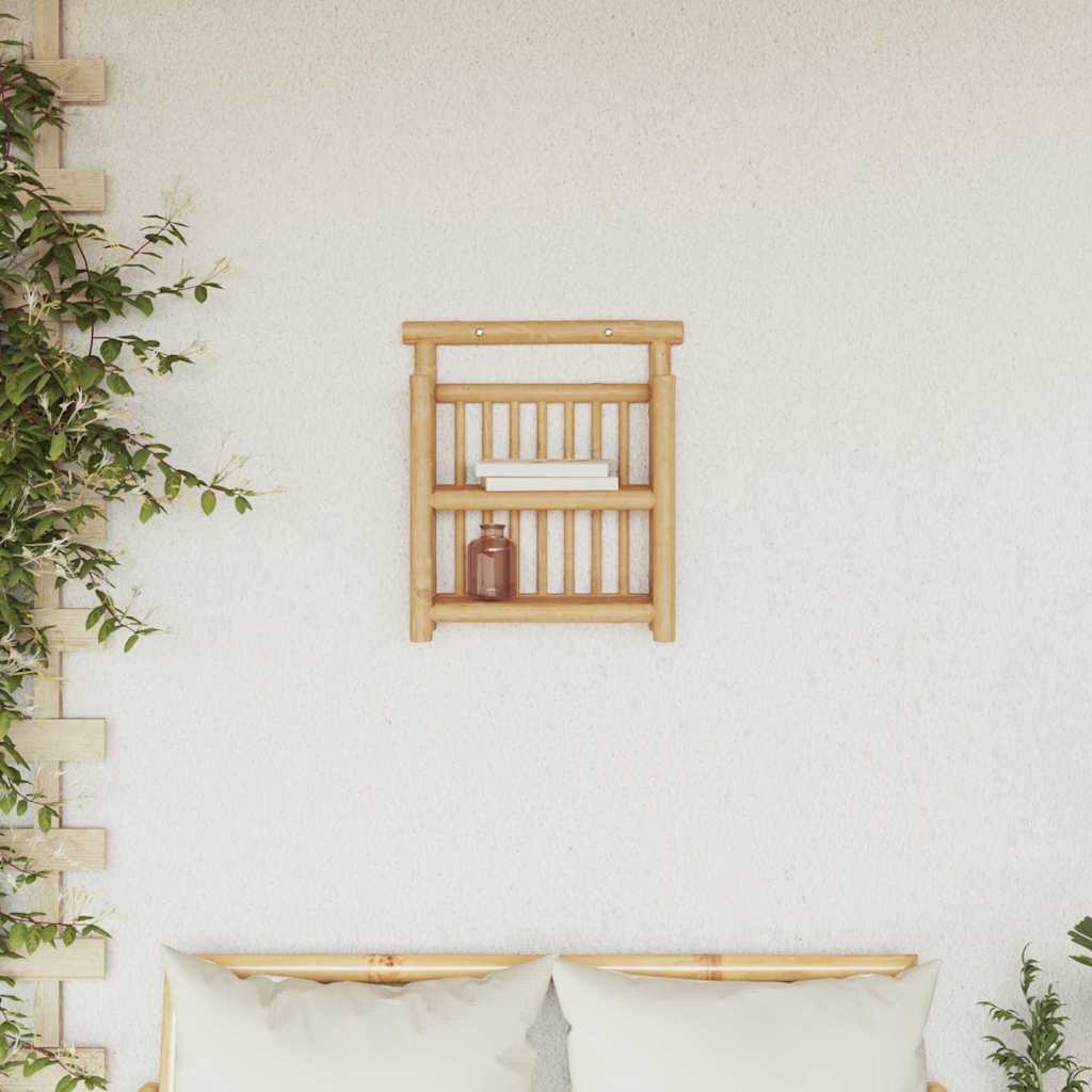 Wandregal mit Regal Wandmontiert Natur 40 x 13 x 44 cm Bambus