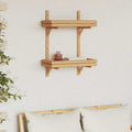 Wandregal mit Regal Wandmontiert Braun 39 x 26 x 60 cm Bambus