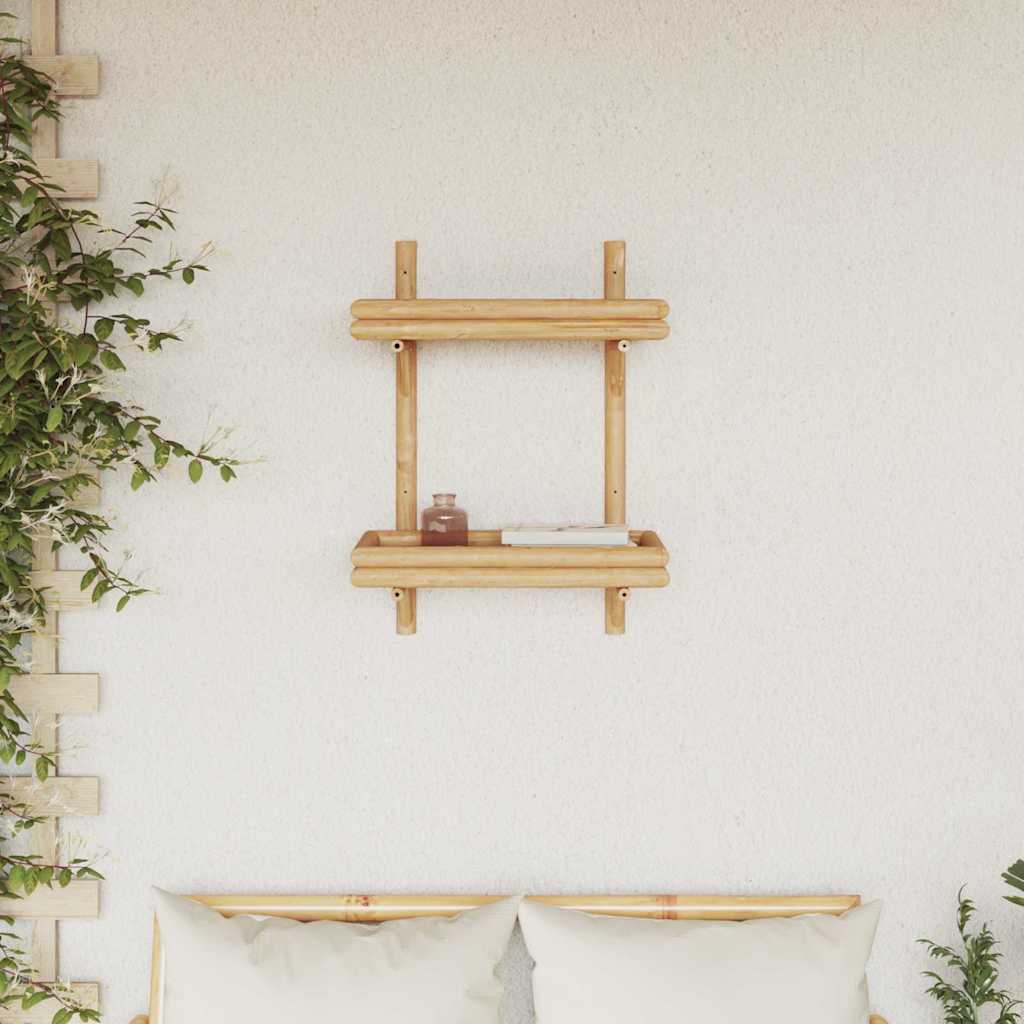Wandregal mit Regal Wandmontiert Braun 39 x 26 x 60 cm Bambus