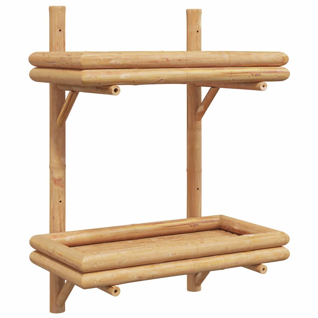 Wandregal mit Regal Wandmontiert Braun 39 x 26 x 60 cm Bambus