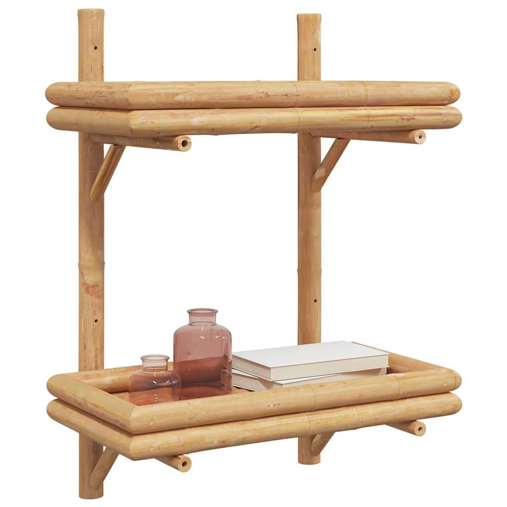 Wandregal mit Regal Wandmontiert Braun 39 x 26 x 60 cm Bambus