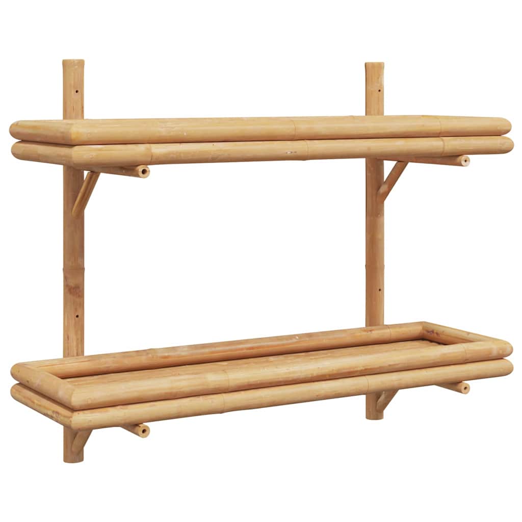 Wandregal mit Regal Wandmontiert Braun 75 x 26 x 60 cm Bambus