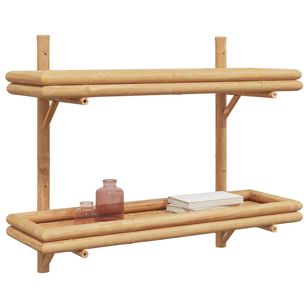 Wandregal mit Regal Wandmontiert Braun 75 x 26 x 60 cm Bambus