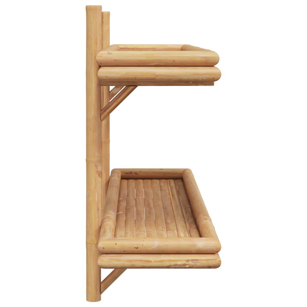 Wandregal mit Regal Wandmontiert Braun 100 x 26 x 60 cm Bambus