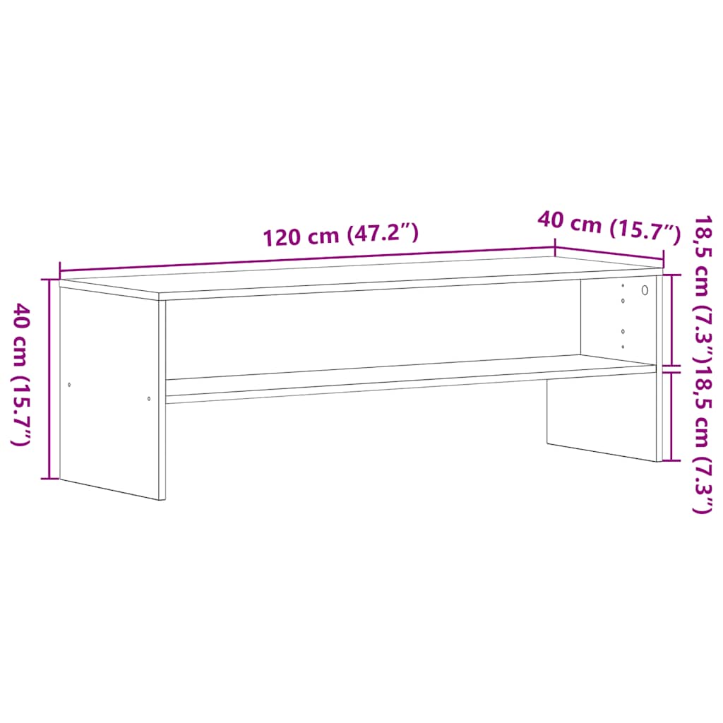TV-Schrank Schwarz Eichen-Optik 120x40x40 cm Holzwerkstoff