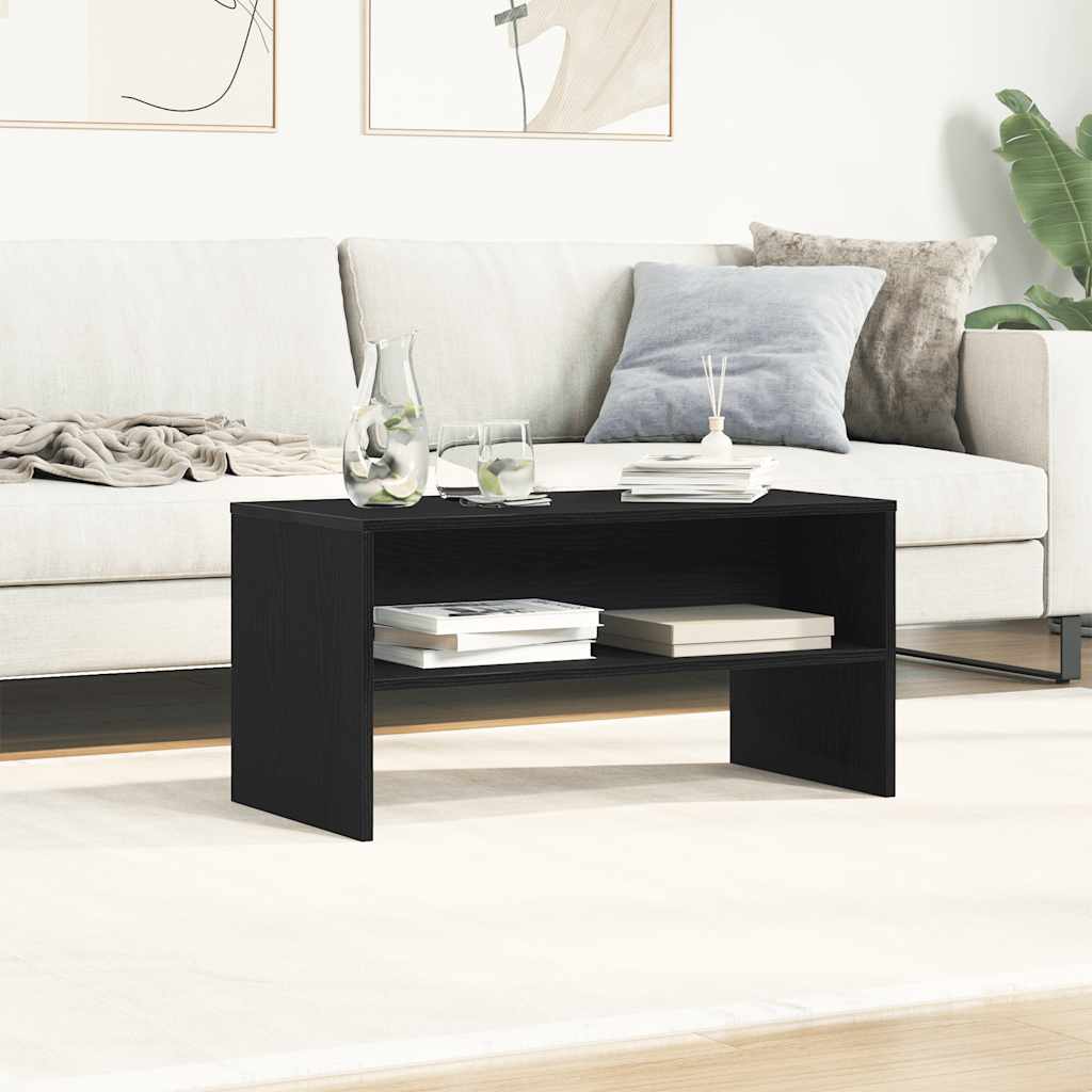 TV-Schrank Schwarz Eiche-Optik 80x40x40 cm Holzwerkstoff