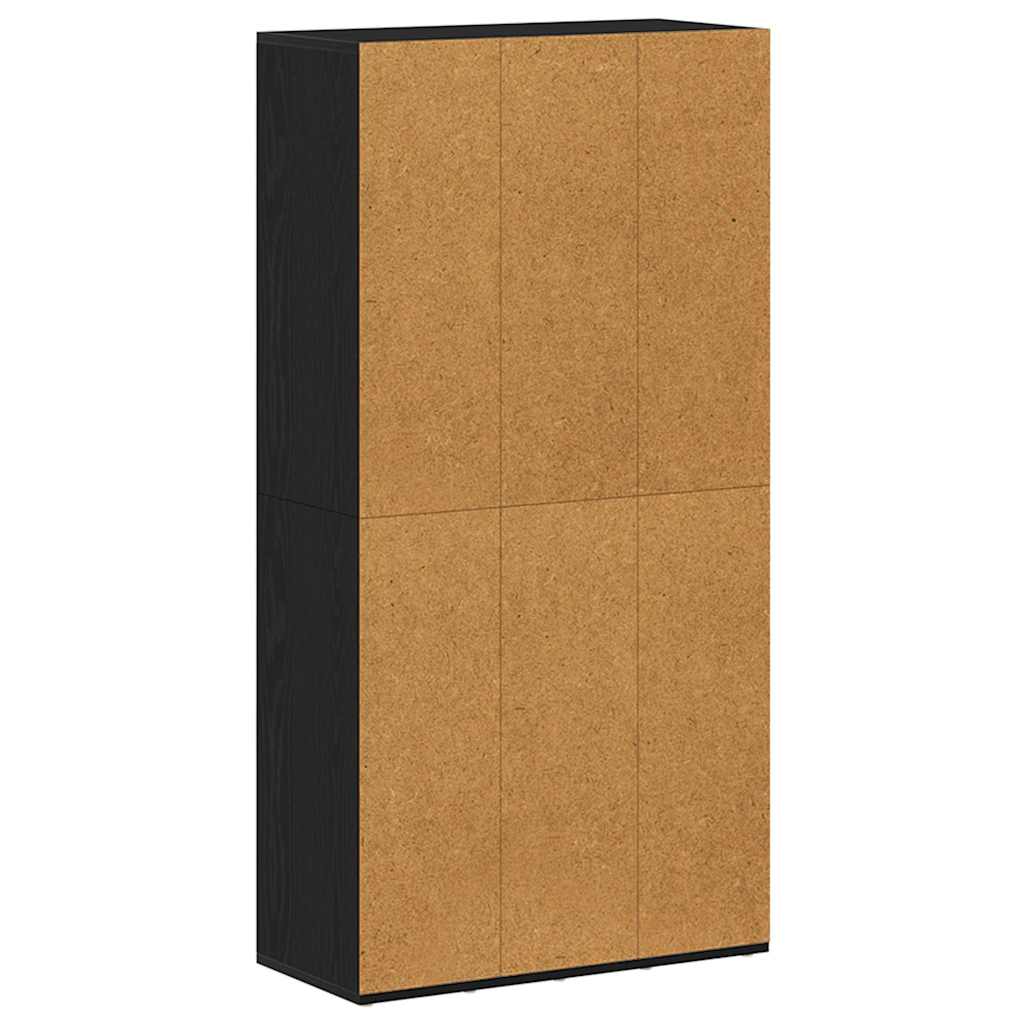 Bücherregal Schwarz Eichen-Optik 66x30x130 cm Holzwerkstoff