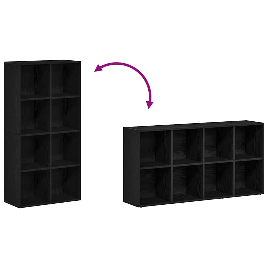 Bücherregal Schwarz Eichen-Optik 66x30x130 cm Holzwerkstoff