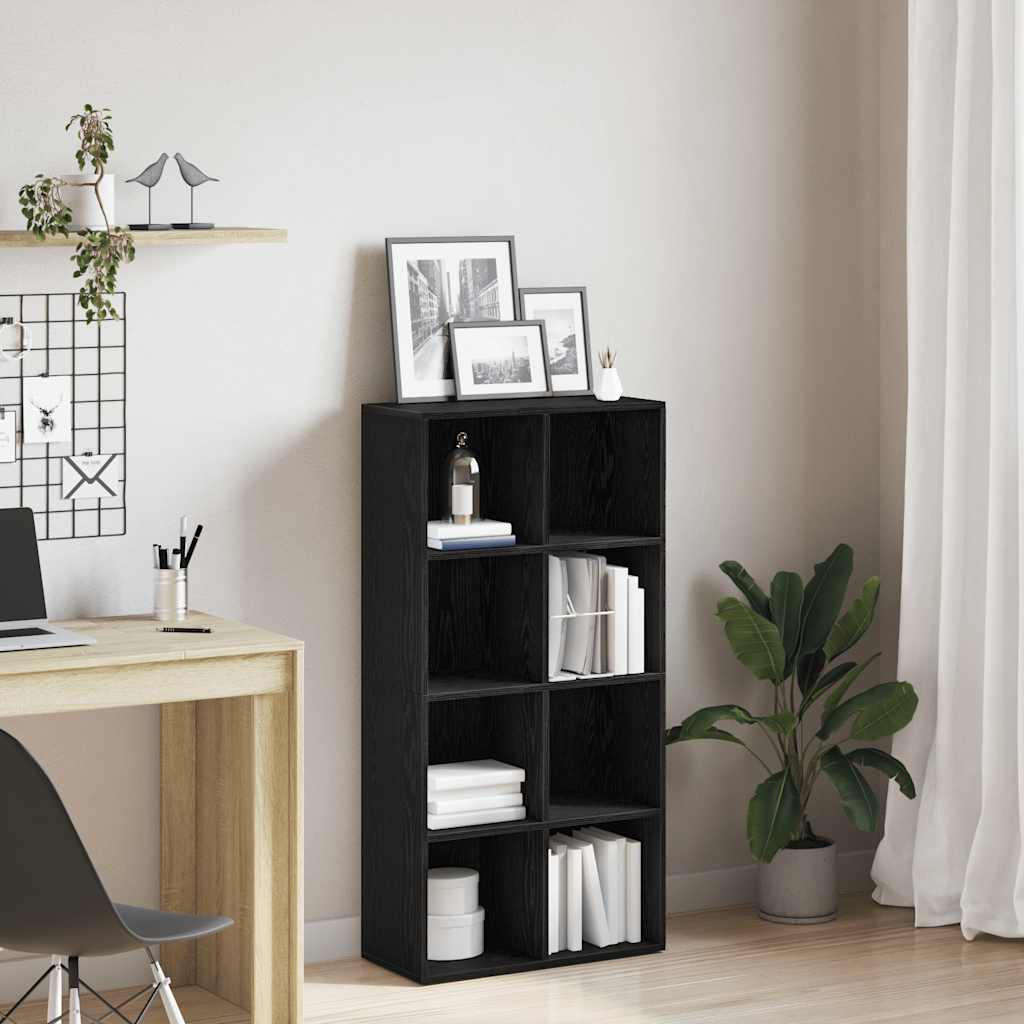 Bücherregal Schwarz Eichen-Optik 66x30x130 cm Holzwerkstoff