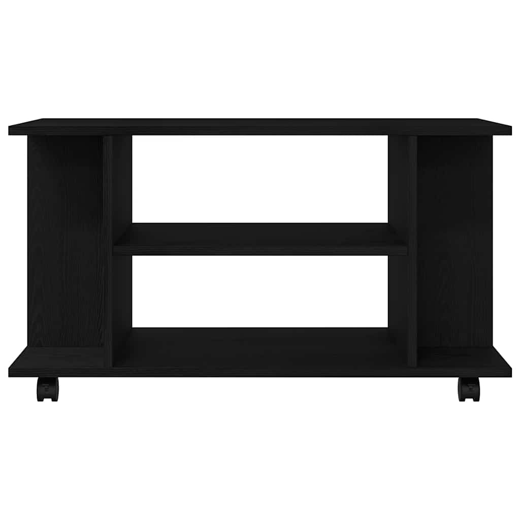 TV-Schrank mit Rollen Schwarz Eichen-Optik 80x40x45 cm