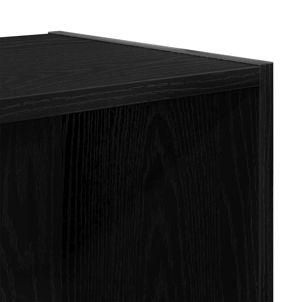 Bücherregal Schwarz Eichen-Optik 143 x 30 x 36 cm Holzwerkstoff