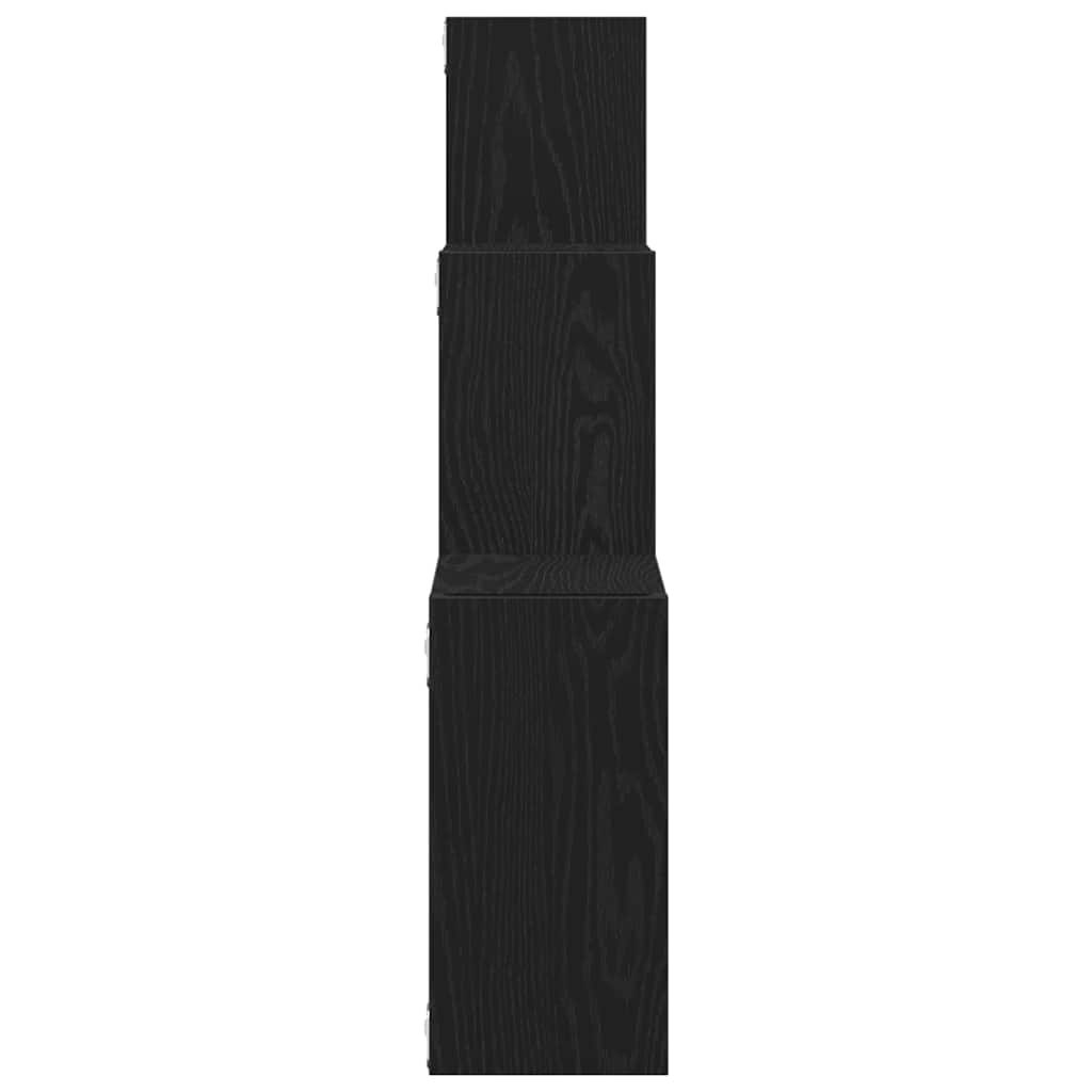 Würfelregale Schwarz Eichen-Optik 68x15x68 cm Holzwerkstoff