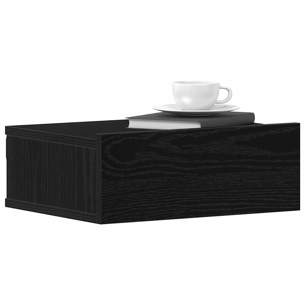 Schwebender Nachttisch Schwarze Eiche 40 x 32 x 15 cm Holzwerkstoff