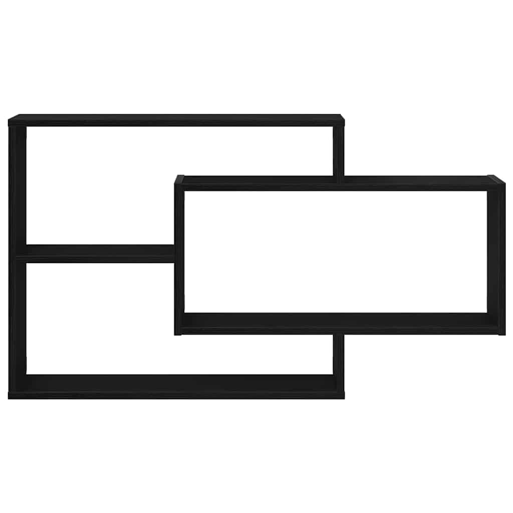 Wandregal Eiche Schwarz 104x20x58,5 cm Holzwerkstoff