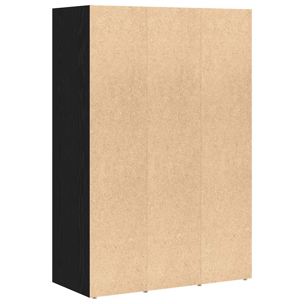 Bücherregal Schwarz Eichen-Optik 66x30x98 cm Holzwerkstoff