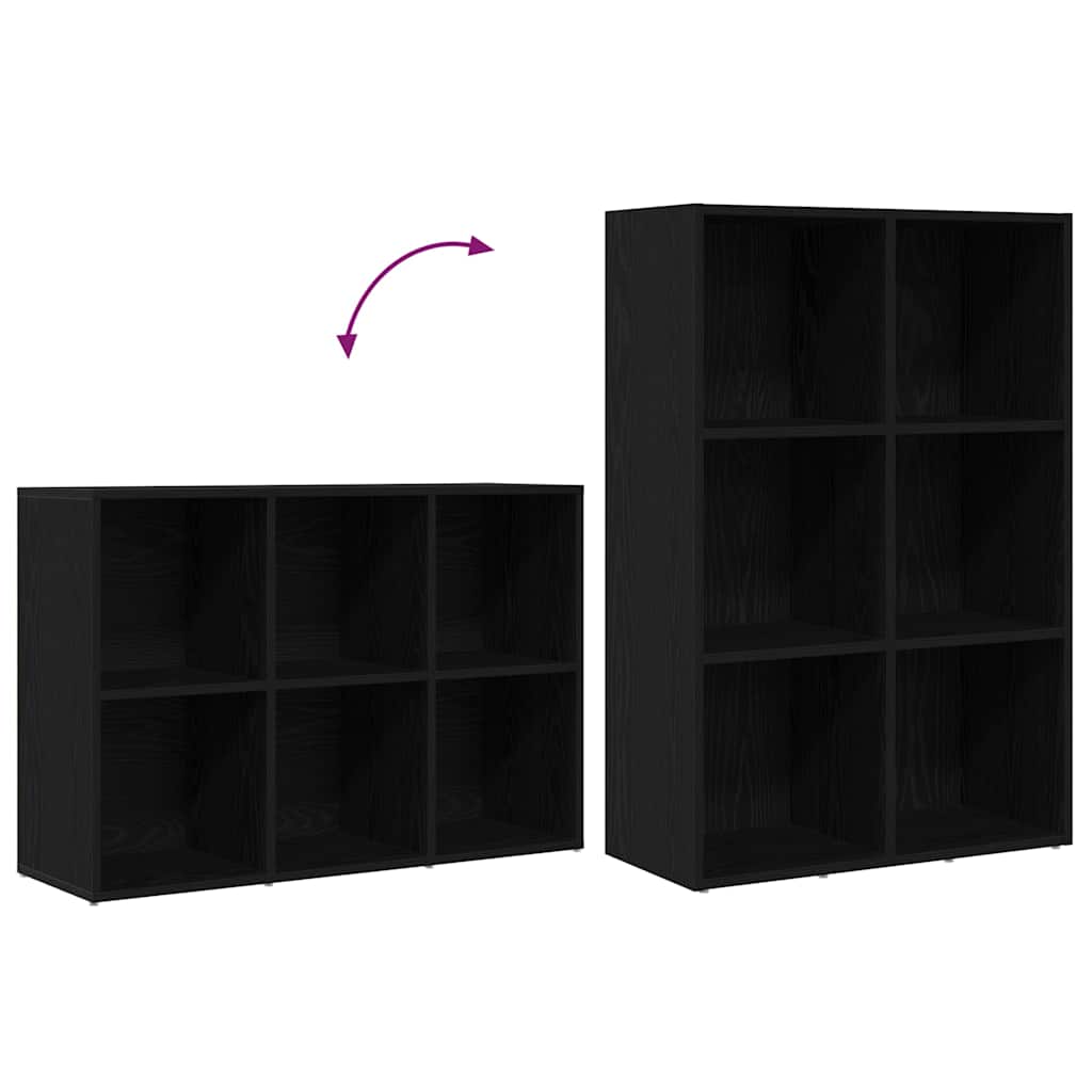 Bücherregal Schwarz Eichen-Optik 66x30x98 cm Holzwerkstoff