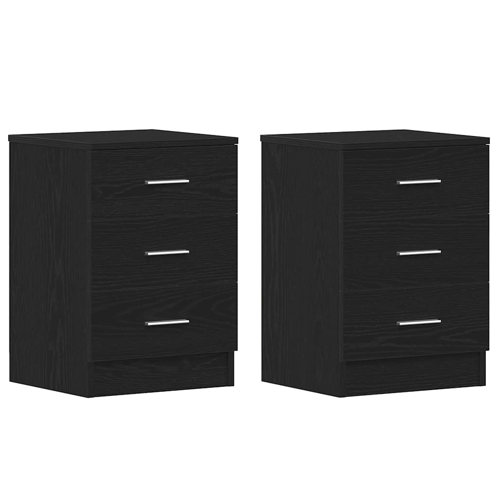Nachttische 2 Stk. Schwarze Eiche 38x35x55 cm Holzwerkstoff