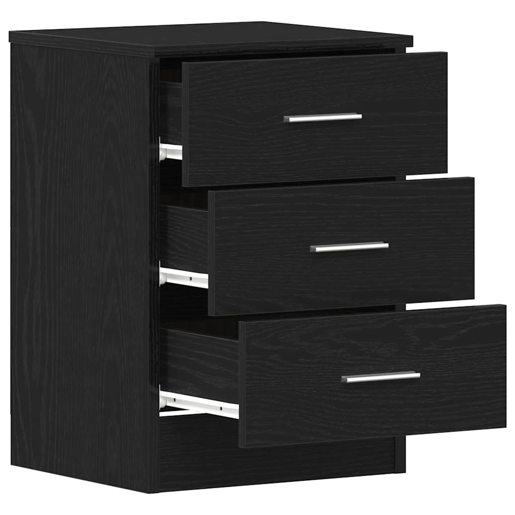 Nachttische 2 Stk. Schwarze Eiche 38x35x55 cm Holzwerkstoff