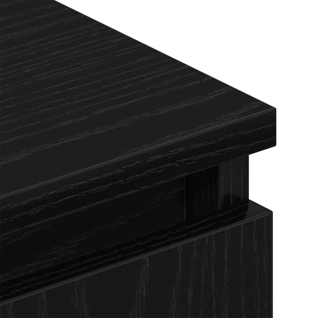 TV-Schrank Schwarz Eichen-Optik 102x30x36 cm Holzwerkstoff