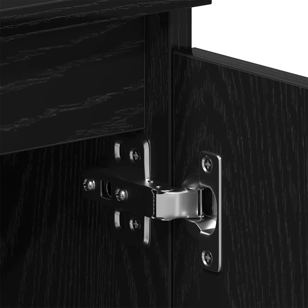 TV-Schrank Schwarz Eichen-Optik 102x30x36 cm Holzwerkstoff