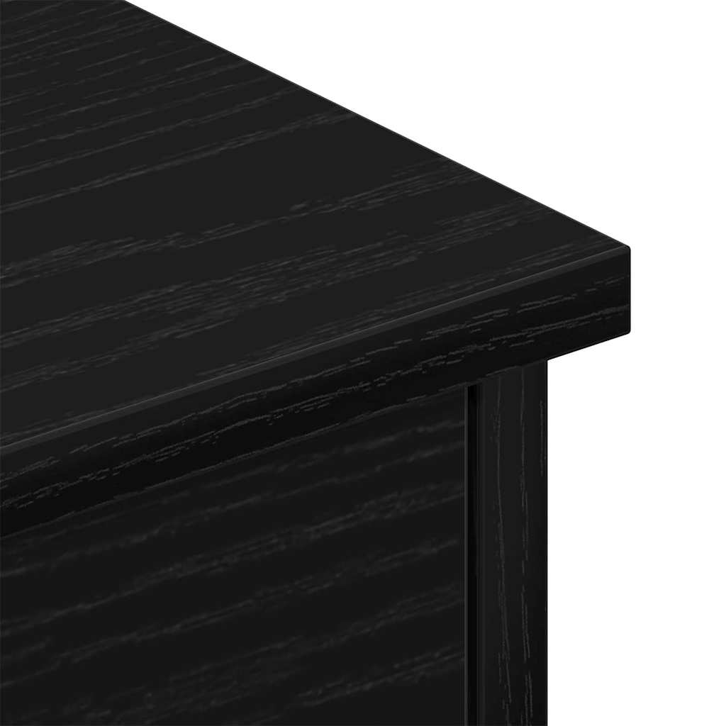 Wandschrank Wandmontiert Schwarz Eichen-Optik 60 x 26 x 18,5 cm