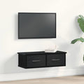 Wandschrank Wandmontiert Schwarz Eichen-Optik 60 x 26 x 18,5 cm