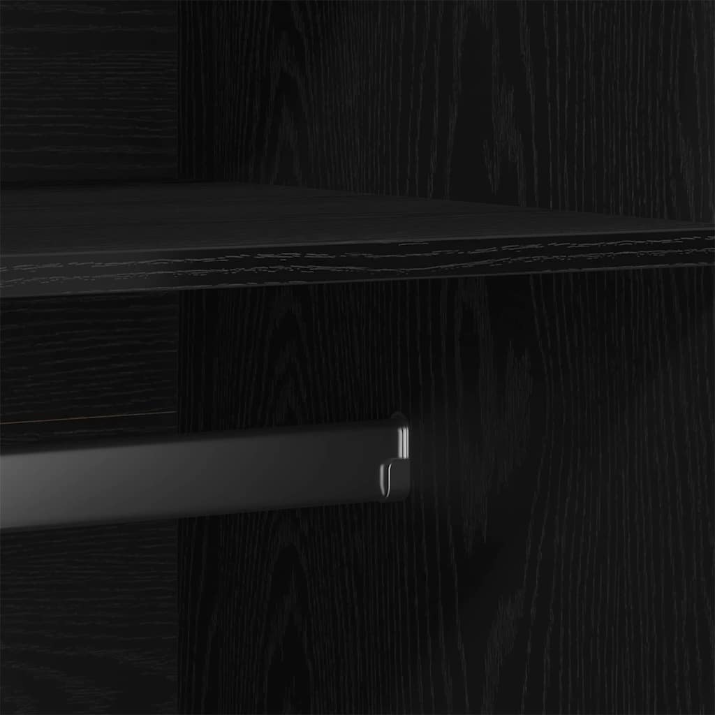 Kleiderschrank mit Tür Schwarz Eichen-Optik 90 x 52 x 200 cm