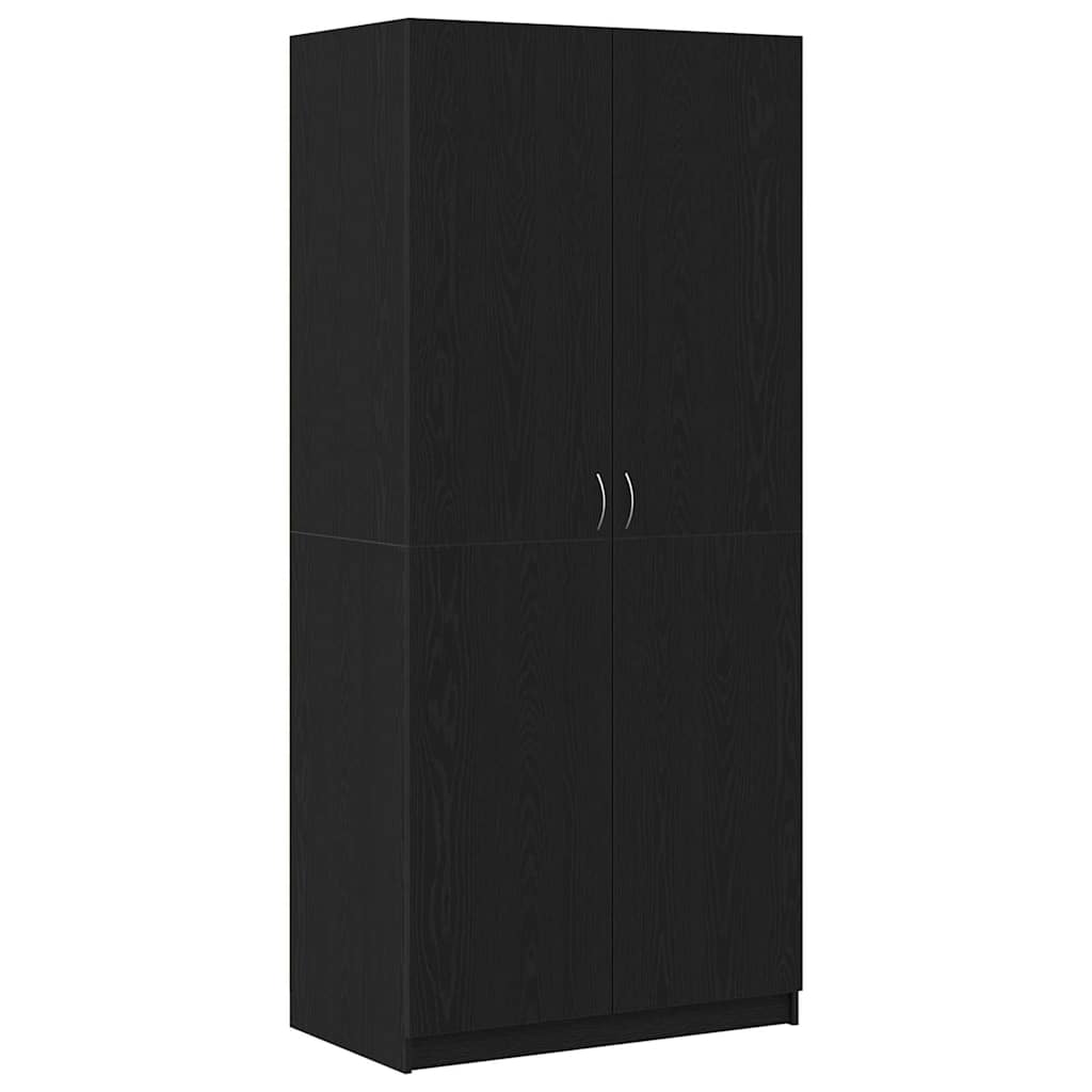 Kleiderschrank mit Tür Schwarz Eichen-Optik 90 x 52 x 200 cm