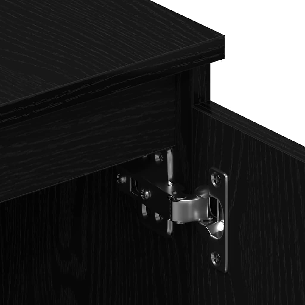 TV-Schrank Schwarz Eichen-Optik 140x40x36 cm Holzwerkstoff
