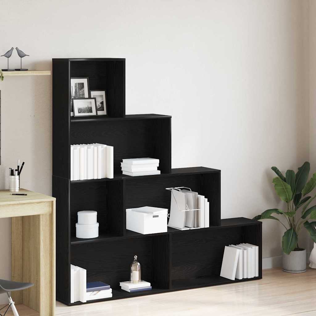 Bücherregal Schwarz Eichen-Optik 155 x 24 x 160 cm