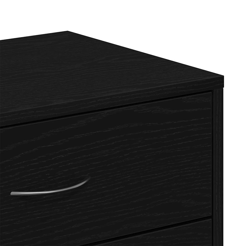 Sideboard mit 6 Schubladen Schwarz Eichen-Optik 50x34x96 cm