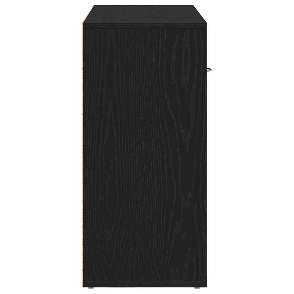 Sideboard Schwarz Eichen-Optik 88x30x64 cm Holzwerkstoff