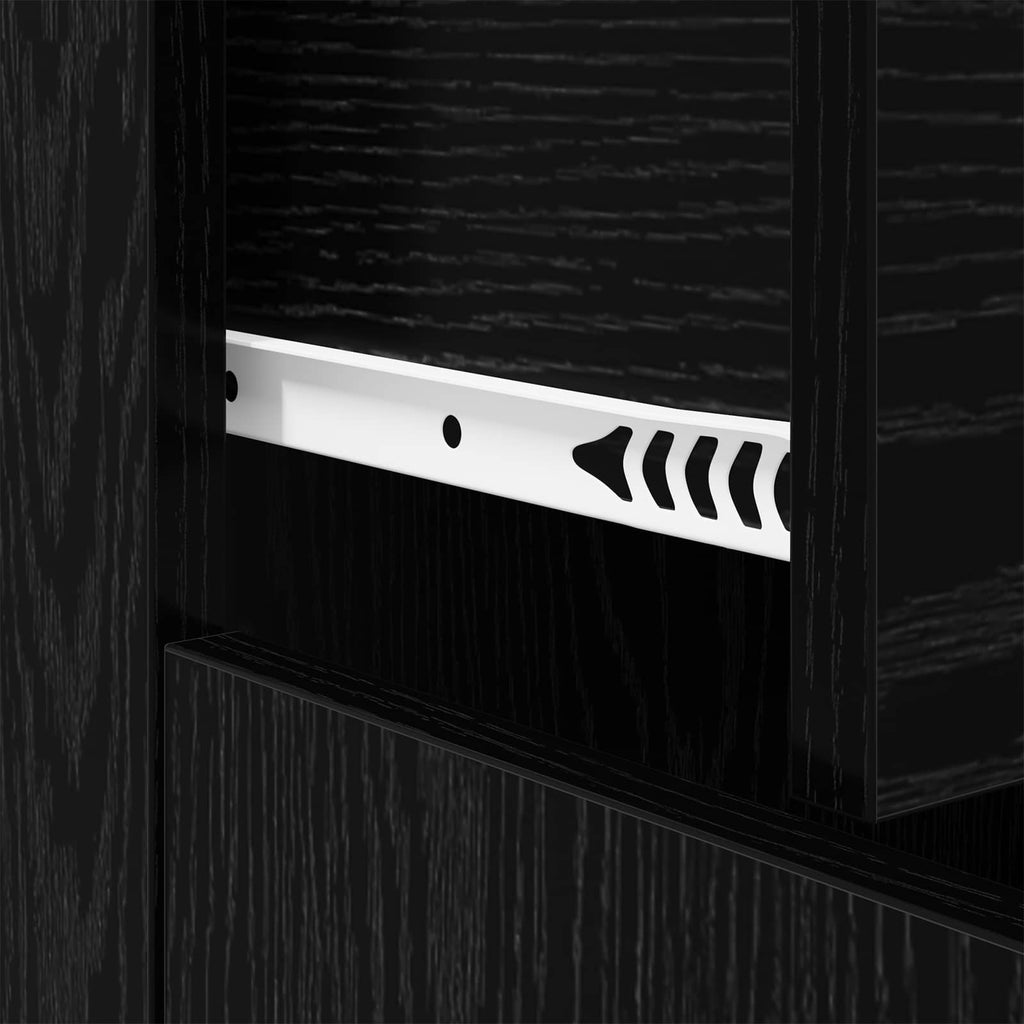 Sideboard Schwarz Eichen-Optik 60 x 30 x 75 cm Holzwerkstoff
