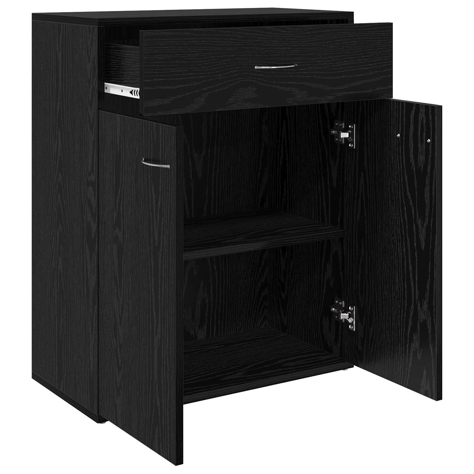 Sideboard Schwarz Eichen-Optik 60 x 30 x 75 cm Holzwerkstoff