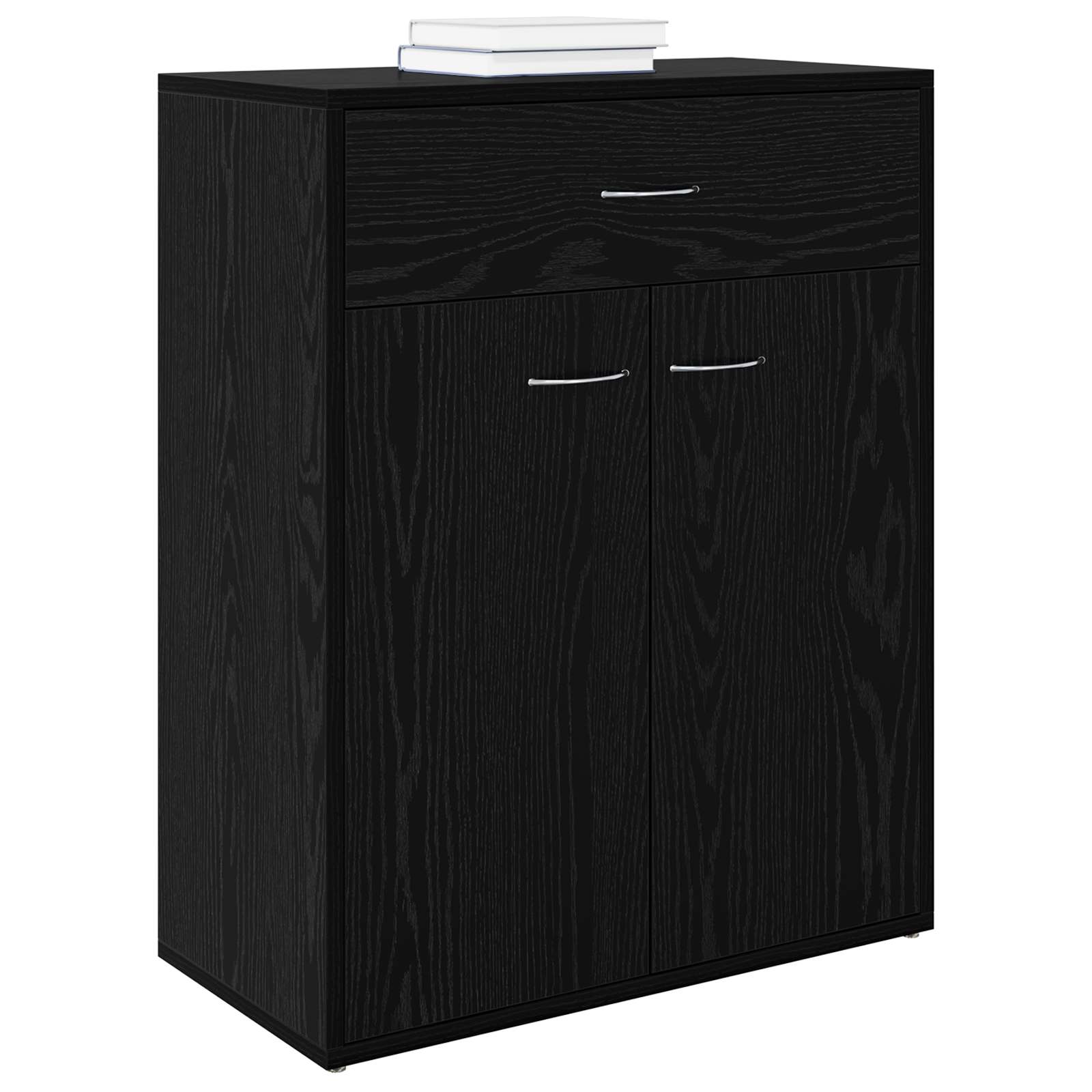 Sideboard Schwarz Eichen-Optik 60 x 30 x 75 cm Holzwerkstoff