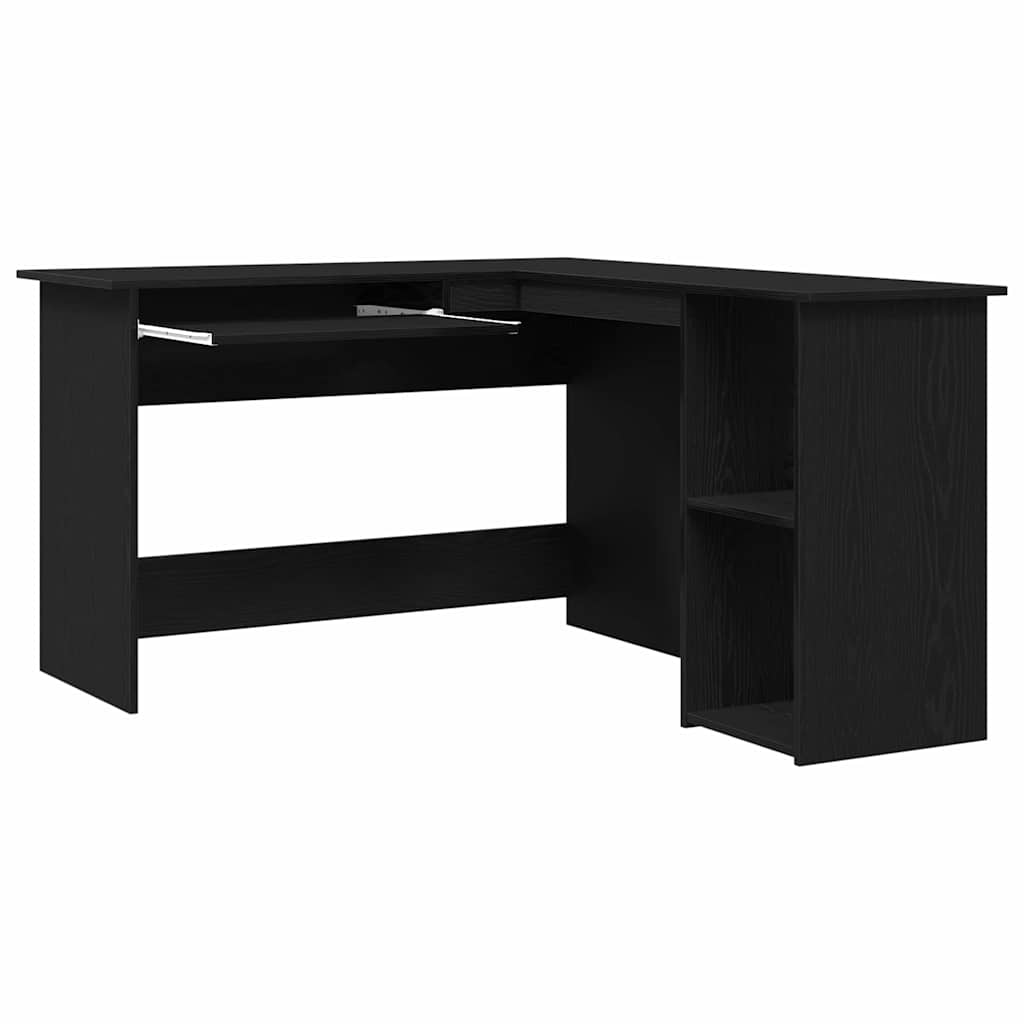 Eck-Schreibtisch Schwarz Eichen-Optik 120 x 140 x 75 cm