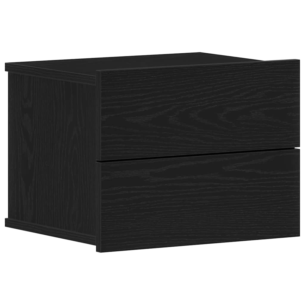 Nachttisch 2 pcs Schwarz Eichen-Optik 40 x 30 x 30 cm