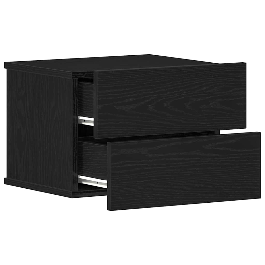 Nachttisch 2 pcs Schwarz Eichen-Optik 40 x 30 x 30 cm