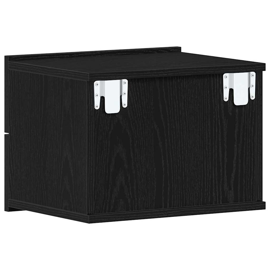 Nachttisch 2 pcs Schwarz Eichen-Optik 40 x 30 x 30 cm