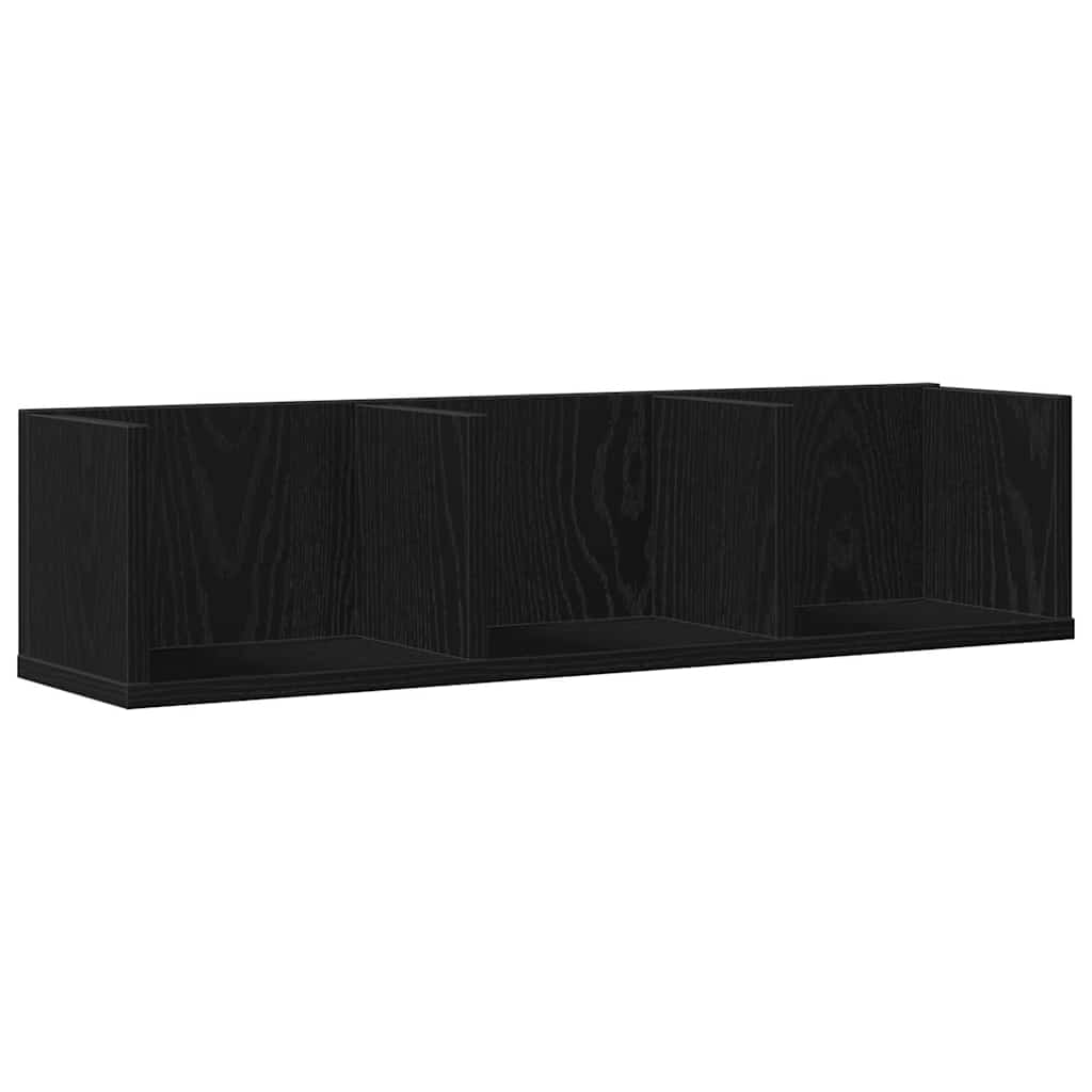 Wandregal Schwarz Eichen-Optik 75 x 18 x 18 cm Holzwerkstoff