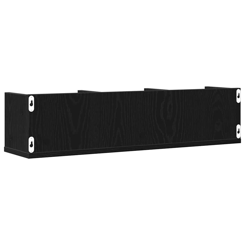 Wandregal Schwarz Eichen-Optik 75 x 18 x 18 cm Holzwerkstoff