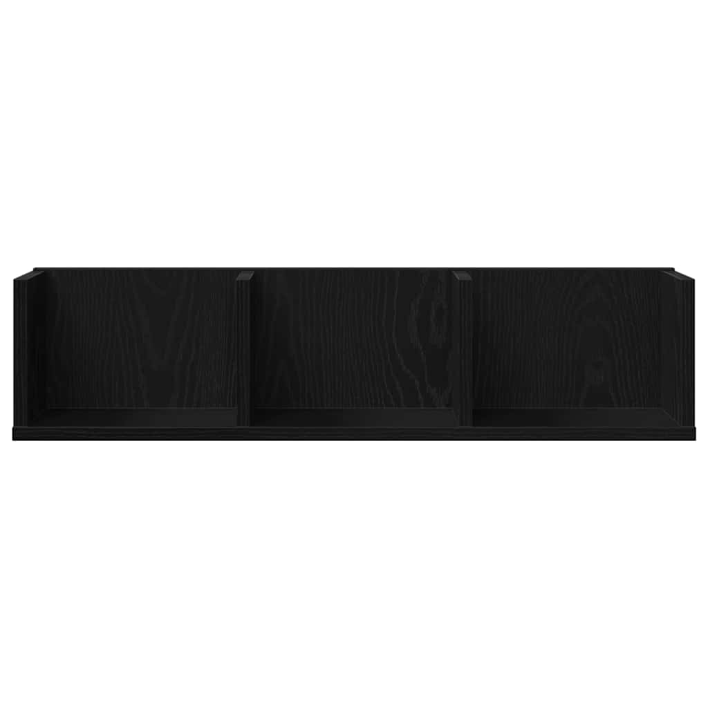 Wandregal Schwarz Eichen-Optik 75 x 18 x 18 cm Holzwerkstoff