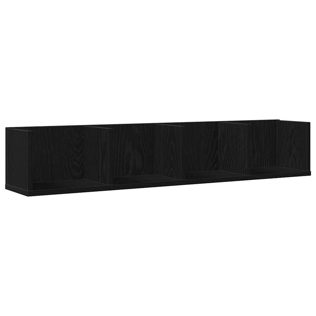 Wandregal Schwarz Eichen-Optik 100 x 18 x 18 cm Holzwerkstoff